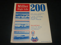 1972 MILLER HIGH LIFE 200 RACE PROGRAM - LATE MODEL STOCK CAR- WISCONSIN- J 5639