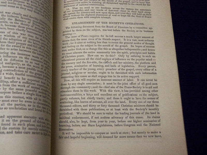 1855 AMERICAN PEACE SOCIETY ADDRESS BOOK - 27TH ANNIVERSARY - J 4552