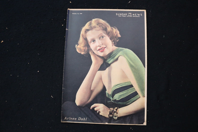 1949 JANUARY 16 SUNDAY NEW YORK NEWS MAGAZINE - ARLENE DAHL COVER - E 26160