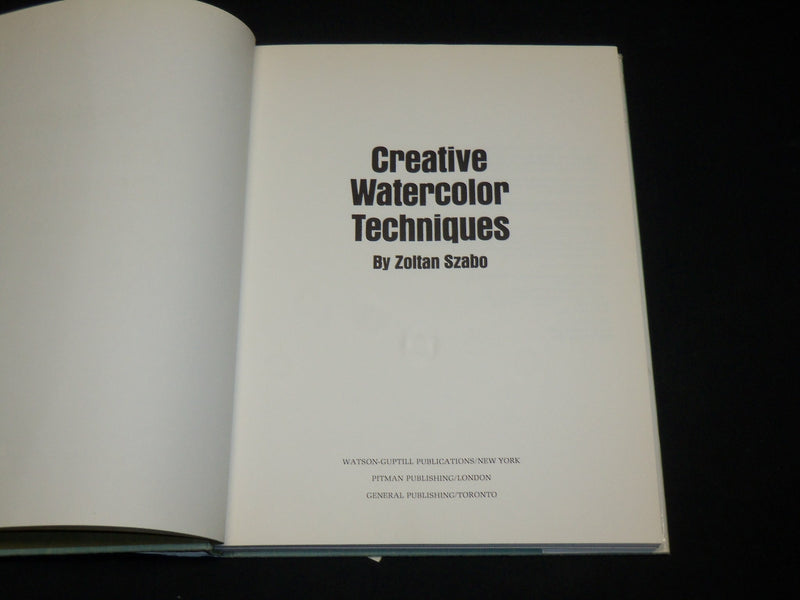 1975 CREATIVE WATERCOLOR TECHNIQUES HARDCOVER BOOK BY ZOLTAN SZABO - I 1943