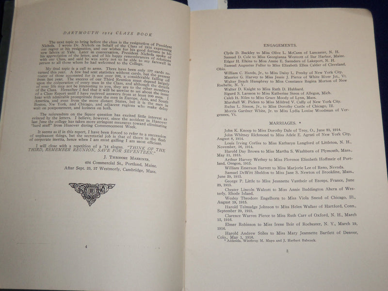 1916 THIRD ANNUAL REPORT CLASS OF 1914 DARTMOUTH COLLEGE - K 509