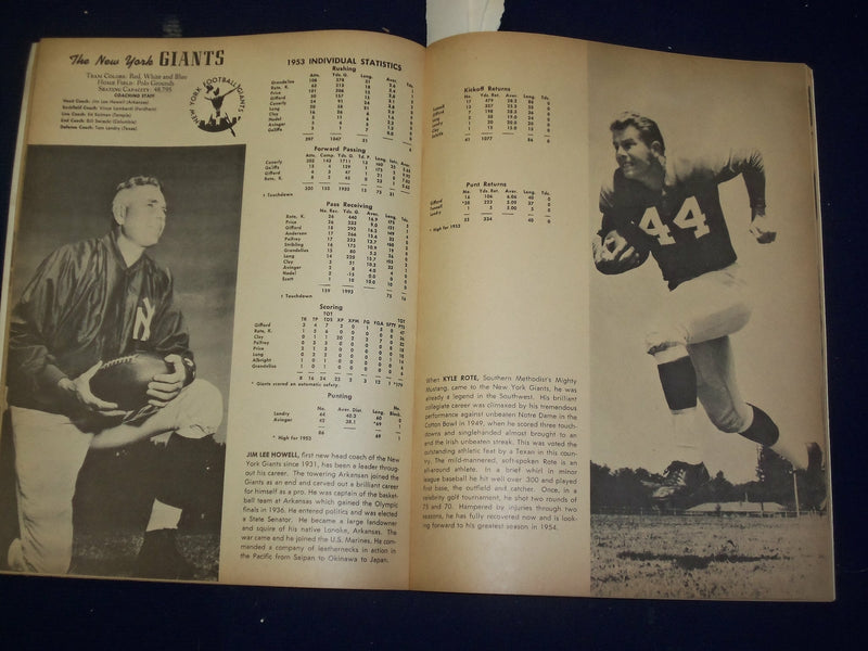 1954 PRO-FOOTBALL OFFICAL NATIONAL FOOTBALL LEAGUE YEAR BOOK - B 6526