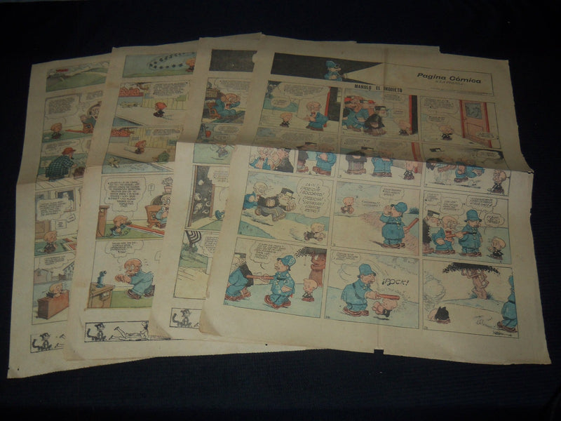 1922-1923 PAGINA COMICA DE LA PRENSA - MANOLO EL INQUIETO - LOT OF 4 - NP 5839A