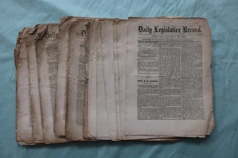 1868 PENNYSYLVANIA DAILY LEGISLATIVE RECORD - LOT OF 22 - K 2518