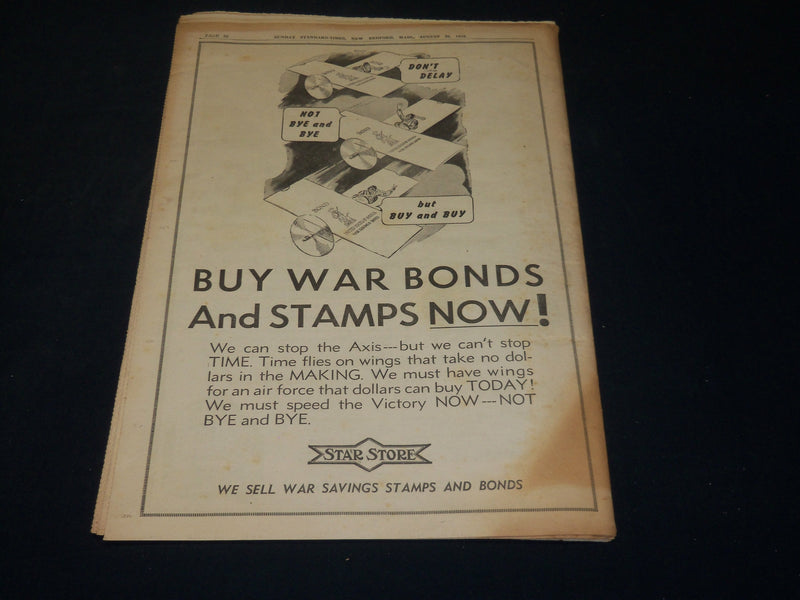 1942 AUGUST 30 STANDARD-TIMES SUNDAY NEWSPAPER - NEW BEDFORD, MASS - NP 4948
