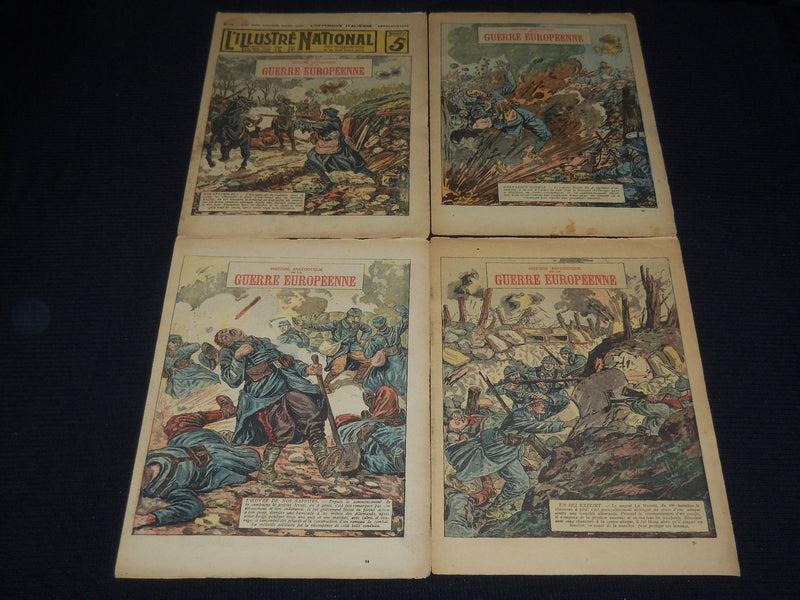 1914-1916 L'ILLUSTRE NATIONAL GUERRE EUROPEENNE MAGAZINE LOT OF 15 - O 2922C