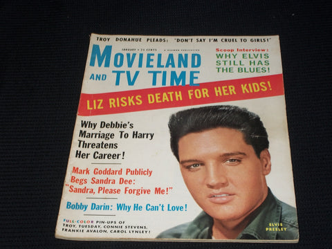 1961 JANUARY MOVIELAND & TV TIME MAGAZINE - ELVIS PRESLEY FRONT COVER - E 3482