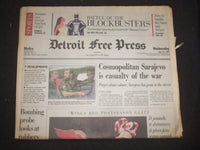 1995 JUNE 14 DETROIT FREE PRESS NEWSPAPER-SARAJEVO CASUALTY OF THE WAR- NP 7636