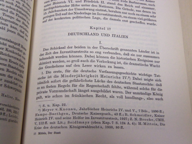1953 DER STAAT DES HOHEN MITTELLATERS VOLUME BY HEINRICH MITTEIS - KD 1522H