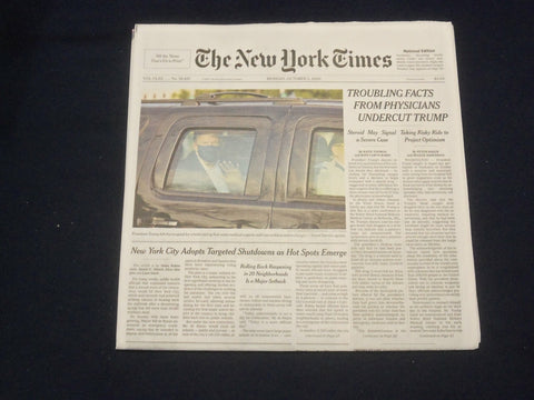 2020 OCTOBER 5 NEW YORK TIMES - TROUBLING FACTS FROM PHYSICIANS UNDERCUT TRUMP