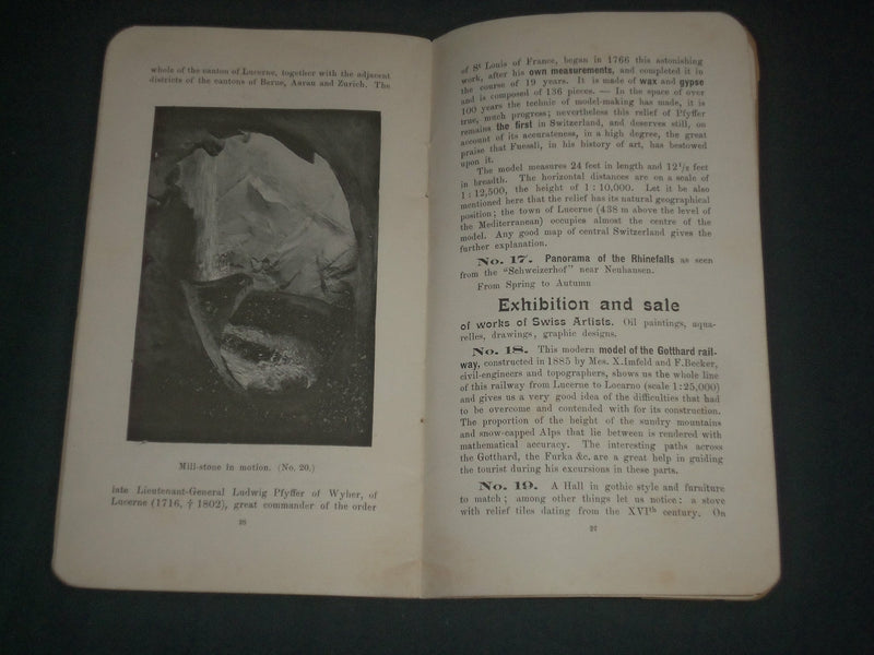 1911 GLACIER GARDEN LUCERNE SOFTCOVER BOOK - SWITZERLAND - J 3934