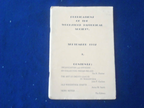 1932 SEPTEMBER PUBLICATIONS OF THE WOODSTOCK HISTORICAL SOCIETY - J 6491