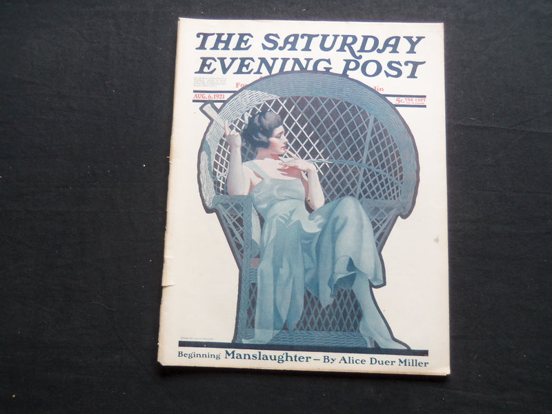 1921 AUGUST 6 THE SATURDAY EVENING POST MAGAZINE - ILLUSTRATED COVER - SP 1119