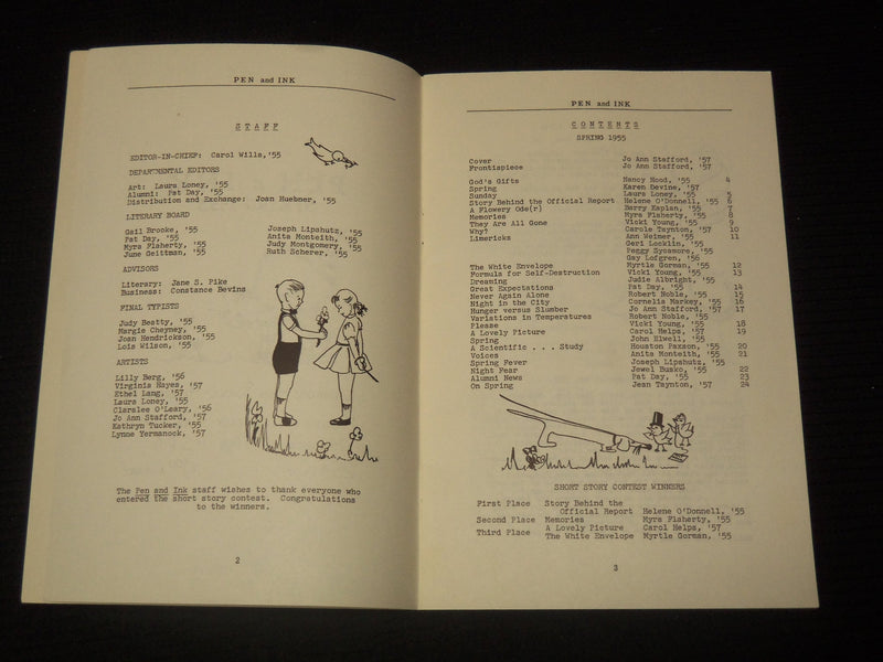 1953-1955 PEN & INK HAVERFORD HIGH SCHOOL MAGAZINES LOT OF 5 - O 1798E
