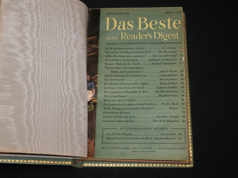 1948-1952 DAS BESTE AUS READER'S DIGEST MAGAZINE LOT OF 2 - HARD BOUND - KD 6403