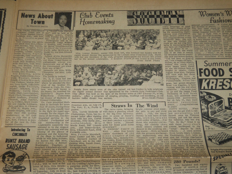 1963 JULY 20 CINCINNATI HERALD NEWSPAPER - ROCKS CRASH INTO NEGRO HOME - NP 4402