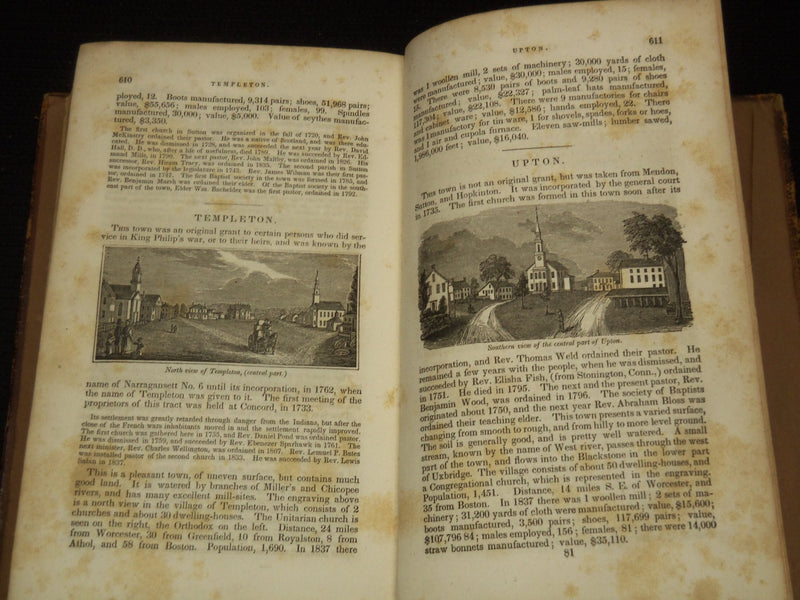1840 HISTORICAL COLLECTIONS EVERY TOWN IN MASSACHUSETTS VOLUME - KD 4065C