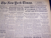 1937 NOV 25 NEW YORK TIMES - EDISON GROUPS PLAN OUTLAY OF $112 MILLION - NT 1285