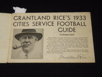 1933 GRANTLAND RICE'S CITIES SERVICE FOOTBALL GUIDE - SOFTCOVER - K 641