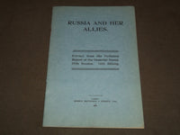 1917 RUSSIA AND HER ALLIES SOFTCOVER BOOK - DUMA IVTH SESSION - J 7211