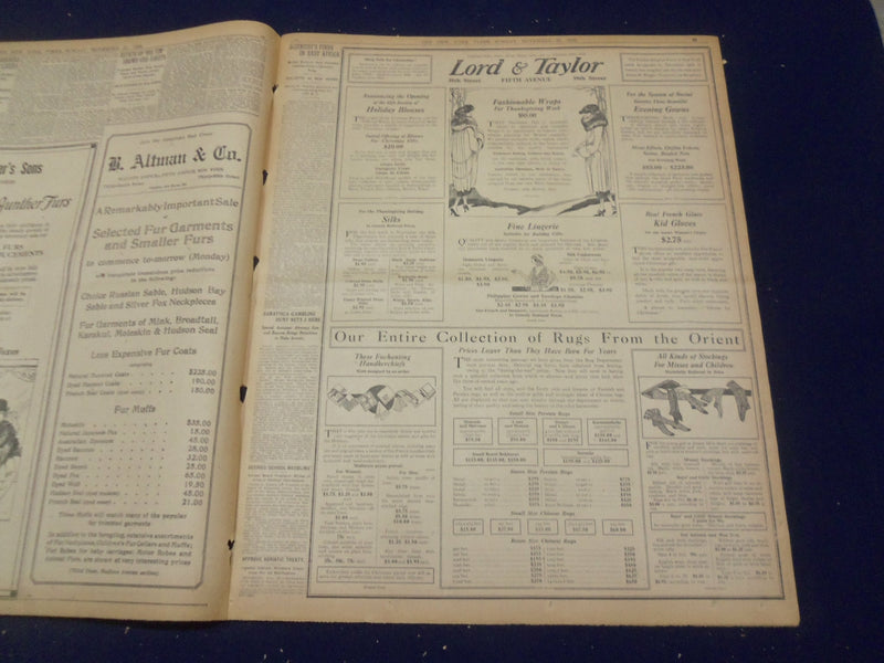 1920 NOVEMBER 21 NEW YORK TIMES - WILSON WILL GET NOBEL PEACE PRIZE - NT 8465