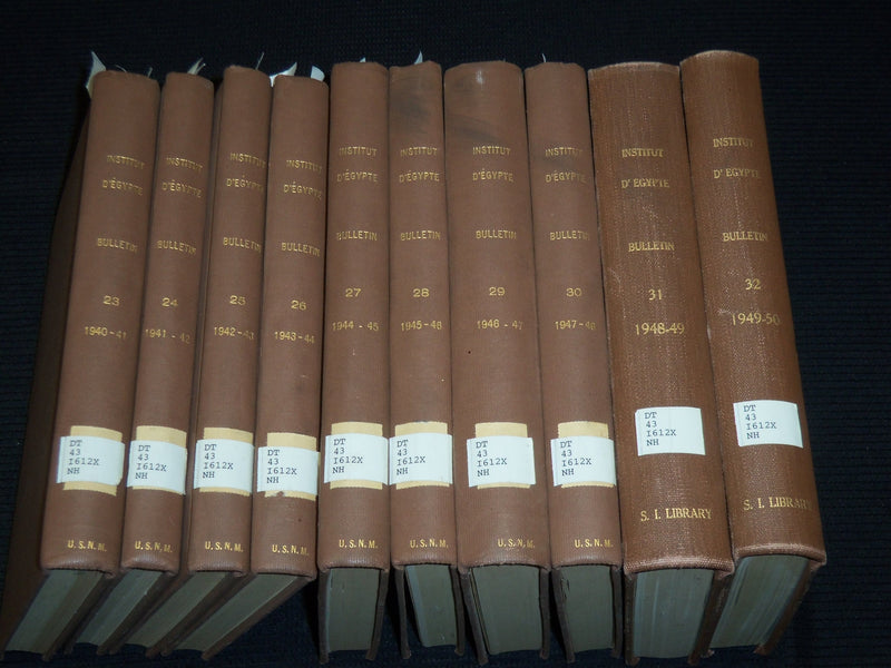 1940-1950 BULLETIN DE L'INSTITUT EGYPTIEN FRENCH VOLUMES LOT OF 10 - KD 52B