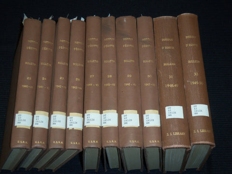 1940-1950 BULLETIN DE L'INSTITUT EGYPTIEN FRENCH VOLUMES LOT OF 10 - KD 52B