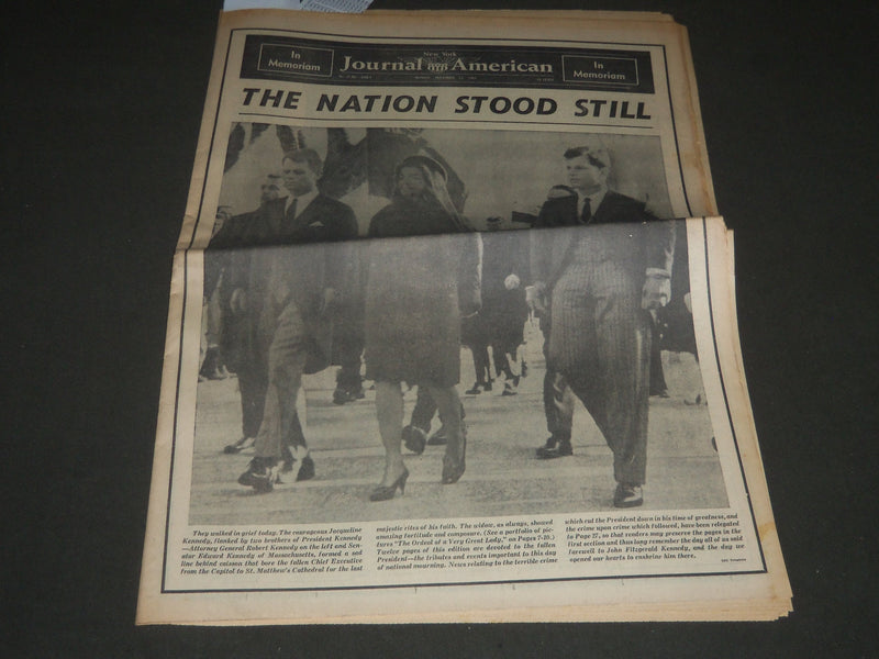 1963 NOV 25 NEW YORK JOURNAL AMERICAN - THE NATION STOOD STILL - JFK - NP 2397