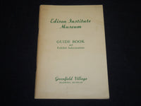 1930'S-1940'S EDISON INSTITUTE MUSEUM GUIDE BOOK & EXHIBIT INFORMATION - J 5281