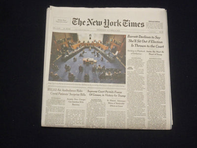 2020 OCT 14 NEW YORK TIMES-BARRETT MAY NOT SIT OUT IF ELECTION GOES TO COURT