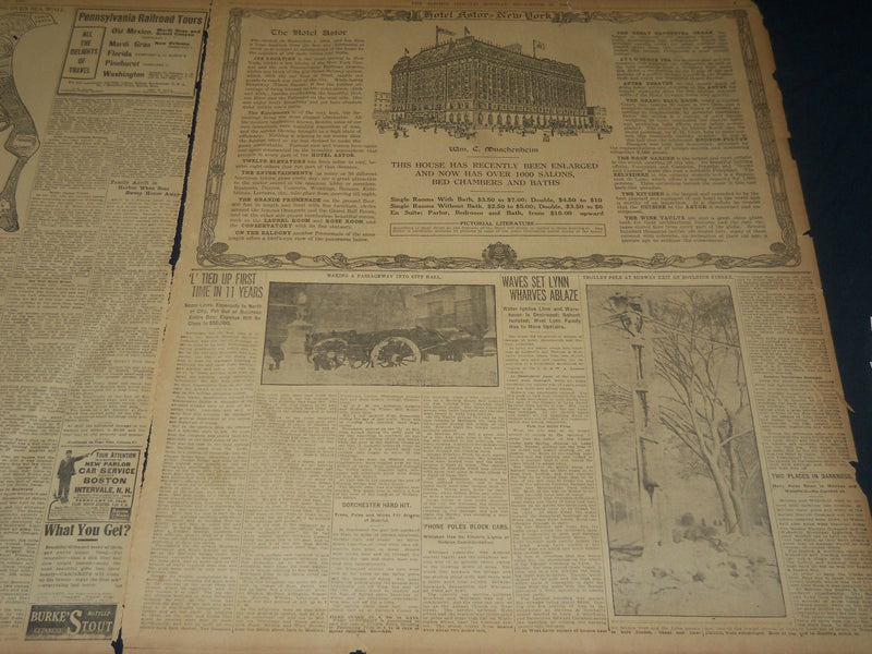 1909 DECEMBER 27 THE BOSTON HERALD NEWSPAPER - HALF OF WINTHROP FLOODED - BH 318