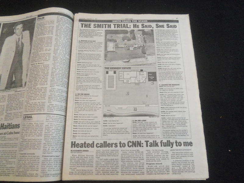 1991 DECEMBER 11 NEW YORK DAILY NEWS NEWSPAPER - WILLIAM KENNEDY SMITH - NP 5881