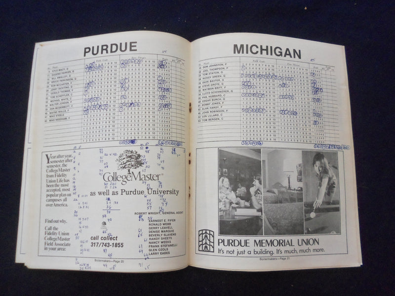 1976 JAN 24 COLLEGE BASKETBALL PROGRAM- PURDUE UNIV VS. UNIV MICHIGAN - SP 1533Q