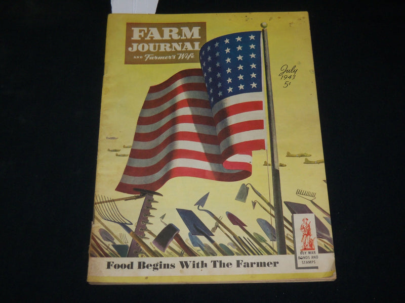 1943 JULY FARM JOURNAL MAGAZINE - AMERICAN FLAG COVER - J 6091