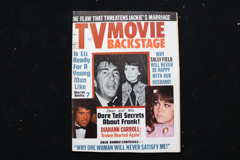 1969 JULY TV MOVIE BACKSTAGE MAGAZINE - DEAN MARTIN & MIA FARROW COVER - E 25748