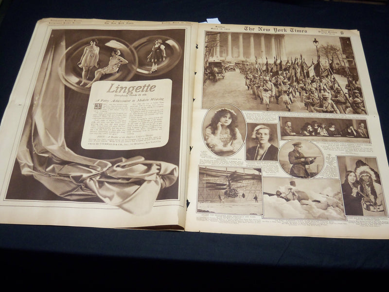 1922 MARCH 19 NEW YORK TIMES PICTURE SECTION NO. 4, 5 & 6 - NICE PHOTOS- NT 8850
