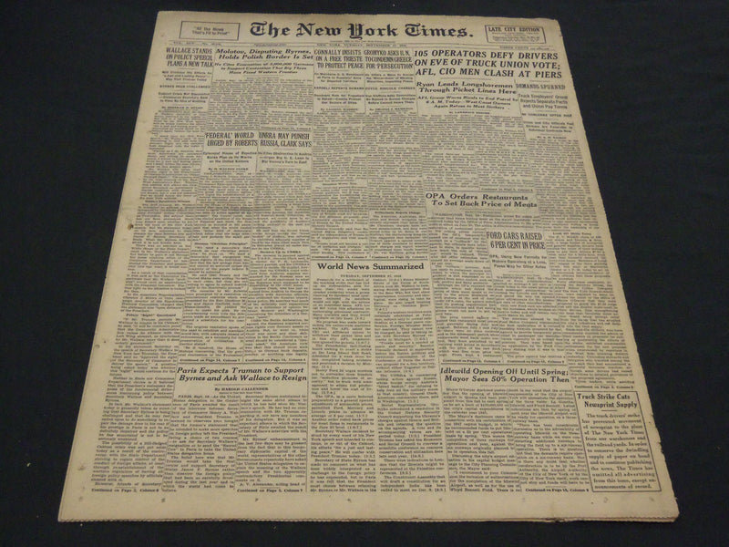 1946 SEPTEMBER 17 NEW YORK TIMES - OPERATORS DEFY DRIVERS - NT 4235