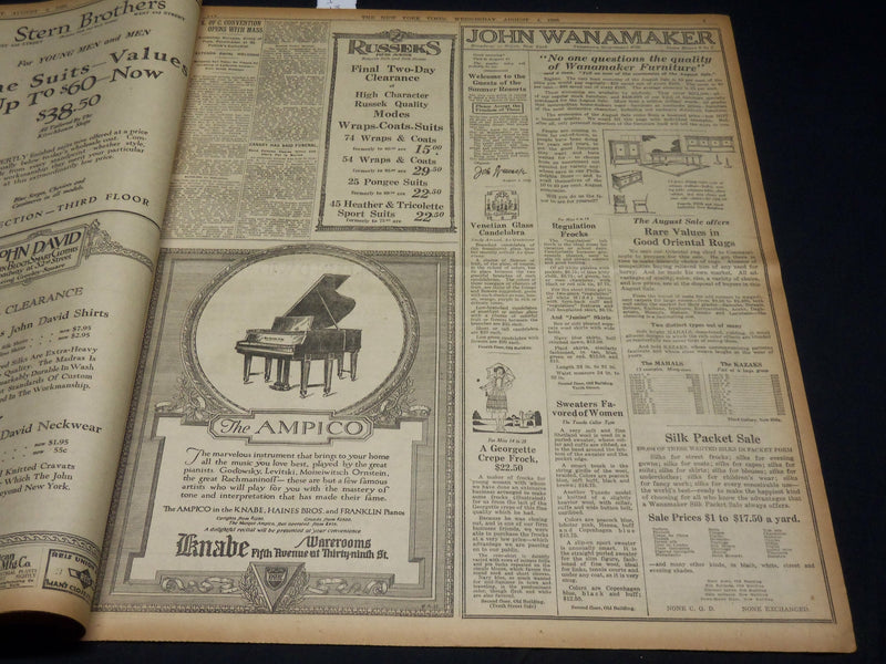 1920 AUGUST 4 NEW YORK TIMES - WILSON AND LEAGUE SARATOGA - NT 8549