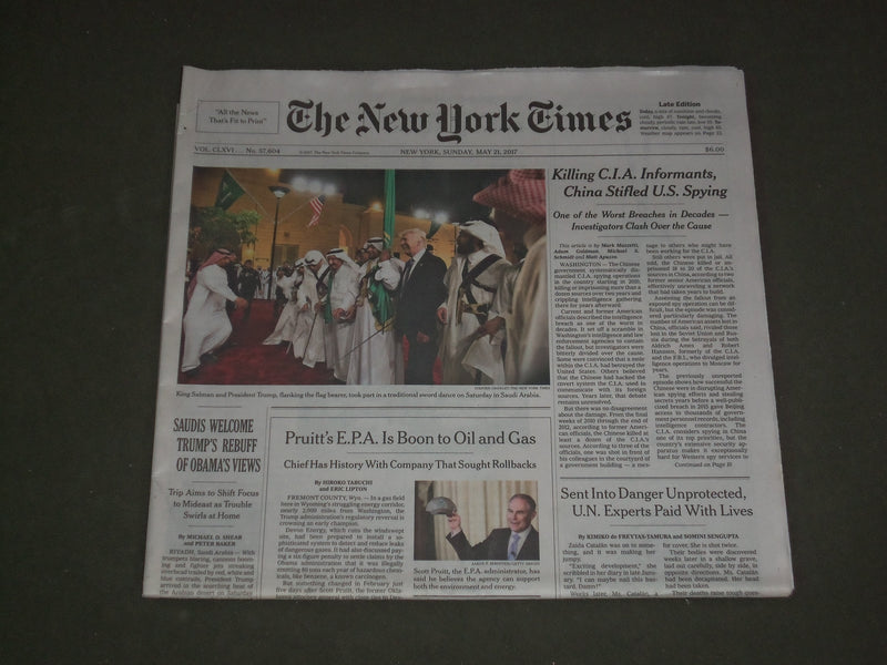 2017 MAY 21 NEW YORK TIMES - KILLING CIA INFORMANTS, CHINA STIFLED U.S. SPYING
