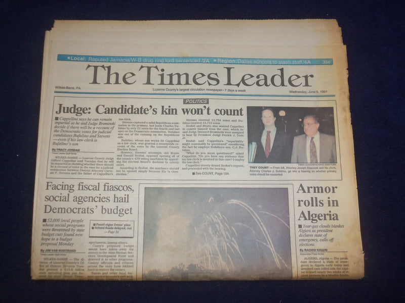 1991 JUNE 5 WILKES-BARRE TIMES LEADER - GIFFORED CAPPELLINI IMPARTIAL - NP 8096