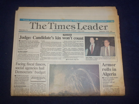 1991 JUNE 5 WILKES-BARRE TIMES LEADER - GIFFORED CAPPELLINI IMPARTIAL - NP 8096