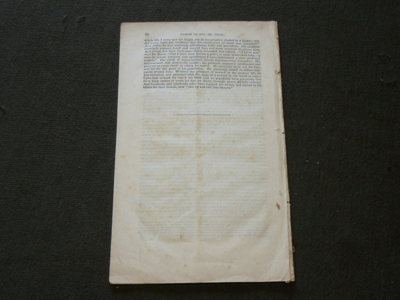1843 MEMOIR OF REV. EBENEZER FITCH D. D. BOOK BY REV. CALVIN DURFEE - J 6158