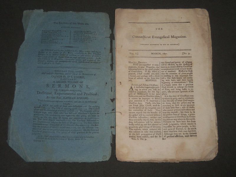 1801 MARCH THE CONNECTICUT EVANGELICAL MAGAZINE VOLUME 1 NO. 9 - J 2534