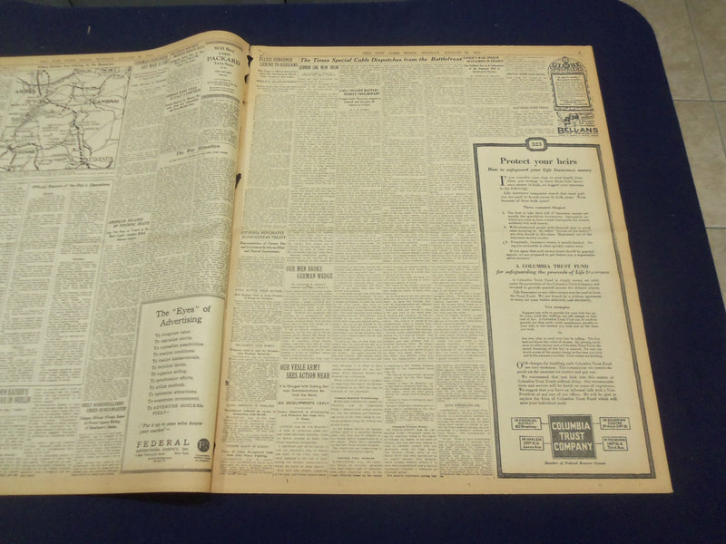 1918 AUGUST 26 NEW YORK TIMES - HAIG NEARS HINDENBURG LINE - NT 9200