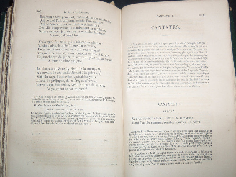 1852 OEUVRES LYRIQUES DE B. ROUSSEAU VOLUME BY M. E. MANUEL - KD 4815J