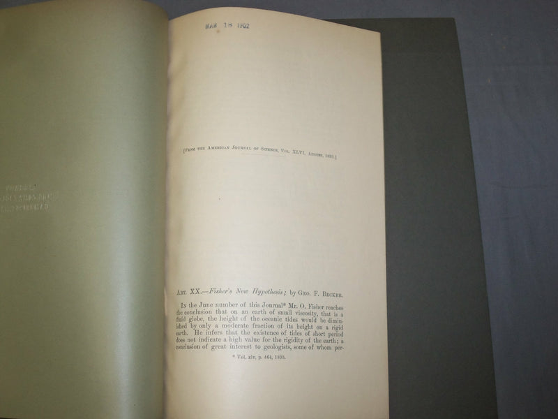 1893 FISHER'S NEW NYPOTHESIS - J 4914