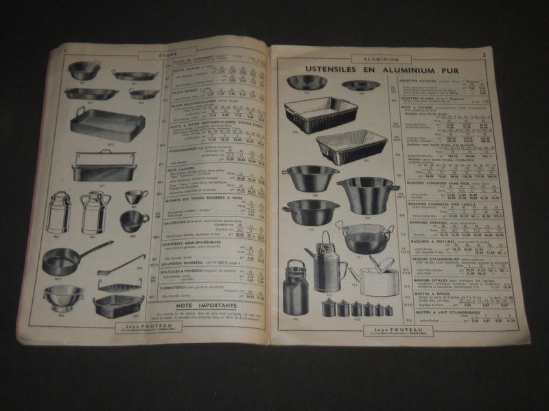 1960 SEPTEMBRE JEAN POUTEAU USTENSILES DE CUISINE FRENCH CATALOGUE - FR 439