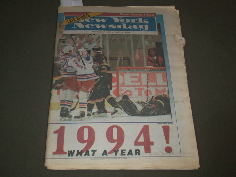 1994 JUNE 15 NEW YORK NEWSDAY NEWSPAPER - NEW YORK RANGERS WHAT A YEAR - NP 2721