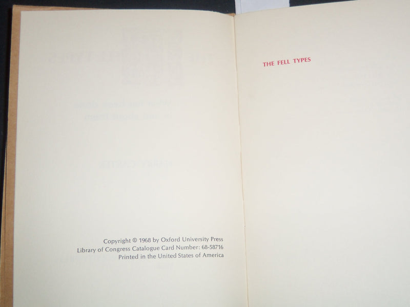 1968 THE FELL TYPES BOOK BY HARRY CARTER - OXFORD UNIVERSITY PRESS - J 9215