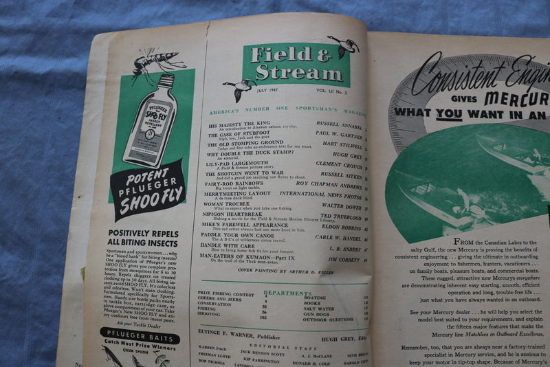 1947 JULY FIELD & STREAM MAGAZINE - WHY DOUBLE THE DUCK STAMP? - ST 1001C